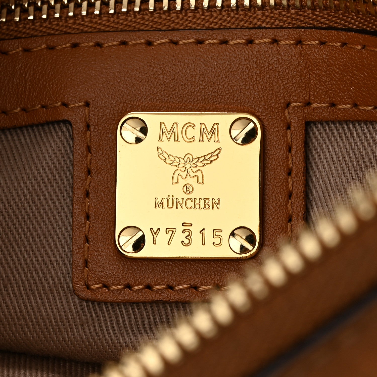 MCM Visetos Medium Crossbody Pouch Cognac 6 of 10