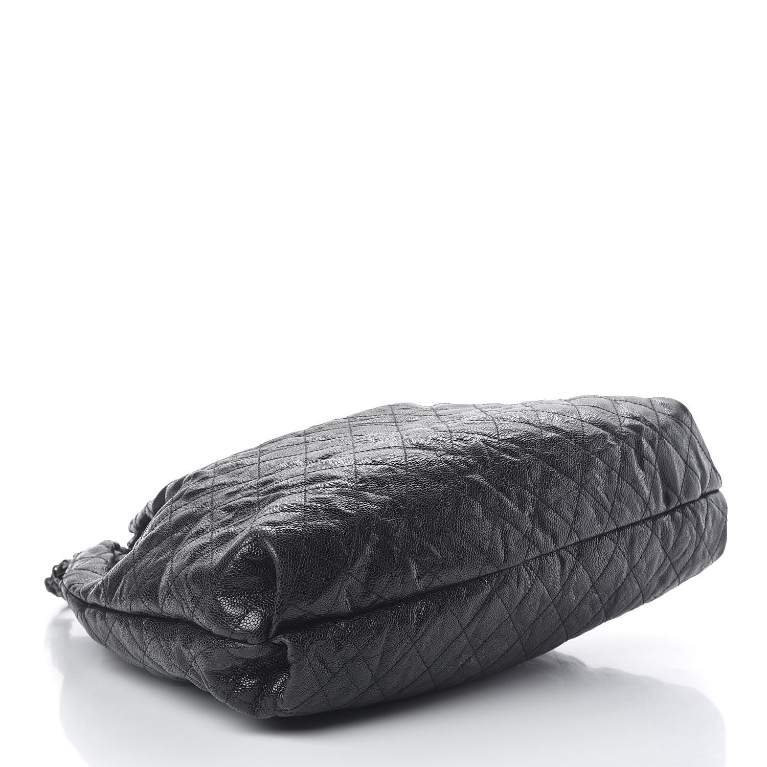 Chanel Distressed Glazed Caviar Quilted Large Elastic Tote Black 4 of 18