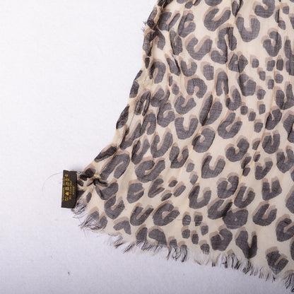 Louis Vuitton Cashmere Silk Leopard Stole Beige 5 of 7