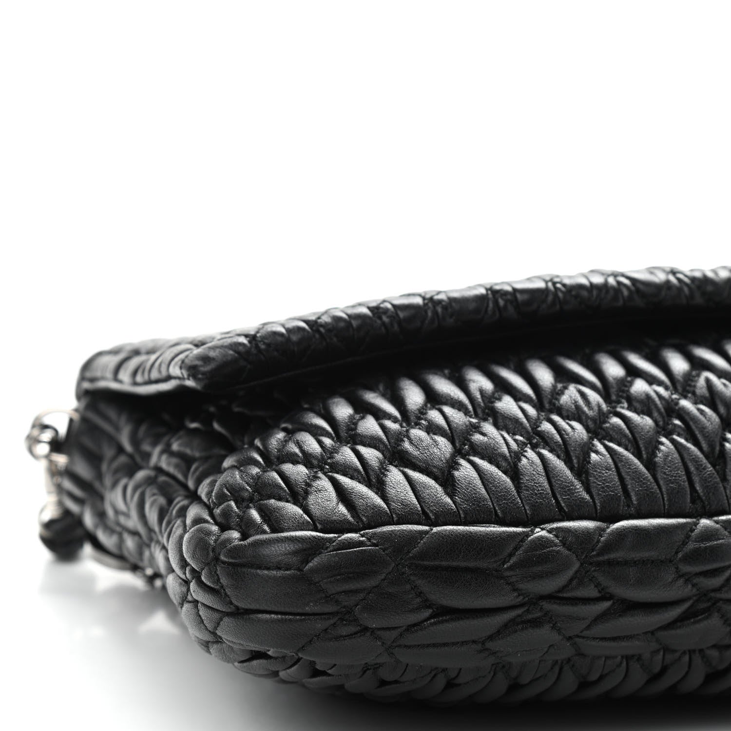 Miu Miu Nappa Matelasse Crystal Flap Clutch Black 8 of 9