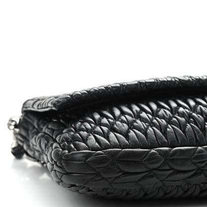 Miu Miu Nappa Matelasse Crystal Flap Clutch Black 8 of 9