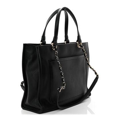 Chanel Calfskin CC Zipped Shopping Tote Black 3 of 10