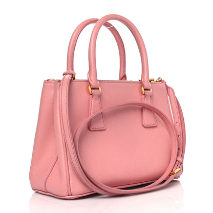 Prada Saffiano Mini Galleria Double Zip Tote Petalo 2 of 19