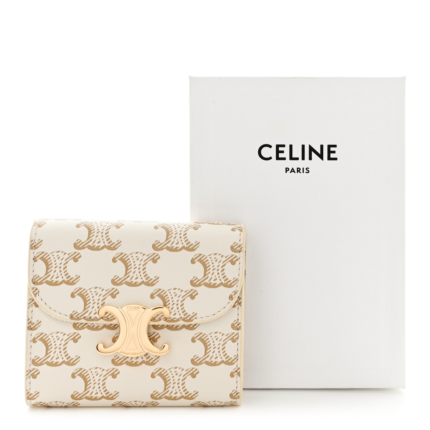 Celine Triomphe Canvas Small Triomphe Wallet White 10 of 10