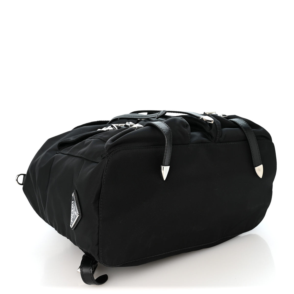 Prada Nylon New Vela Studded Backpack Black 4 of 11