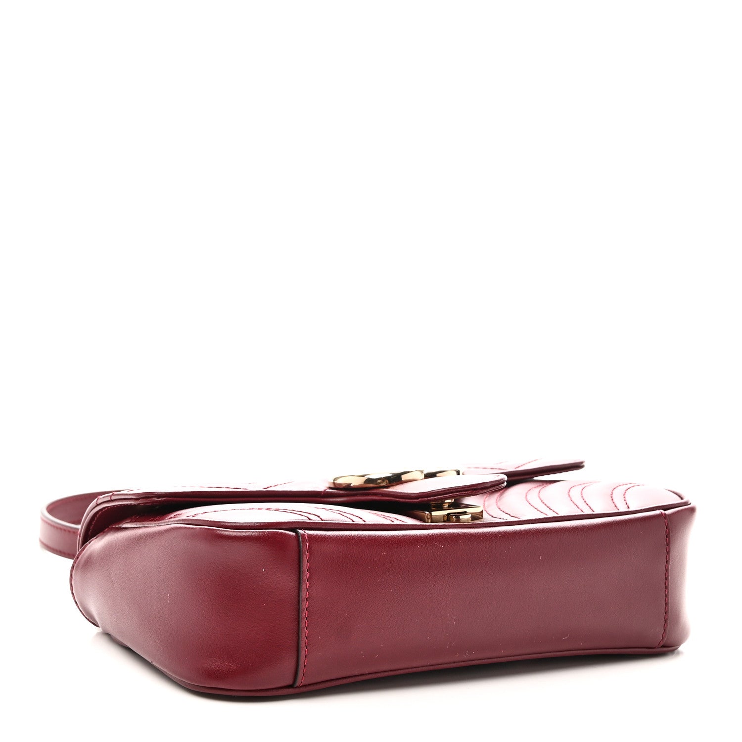 Gucci Calfskin Matelasse Mini GG Marmont Shoulder Bag Rosso Ancora 4 of 11