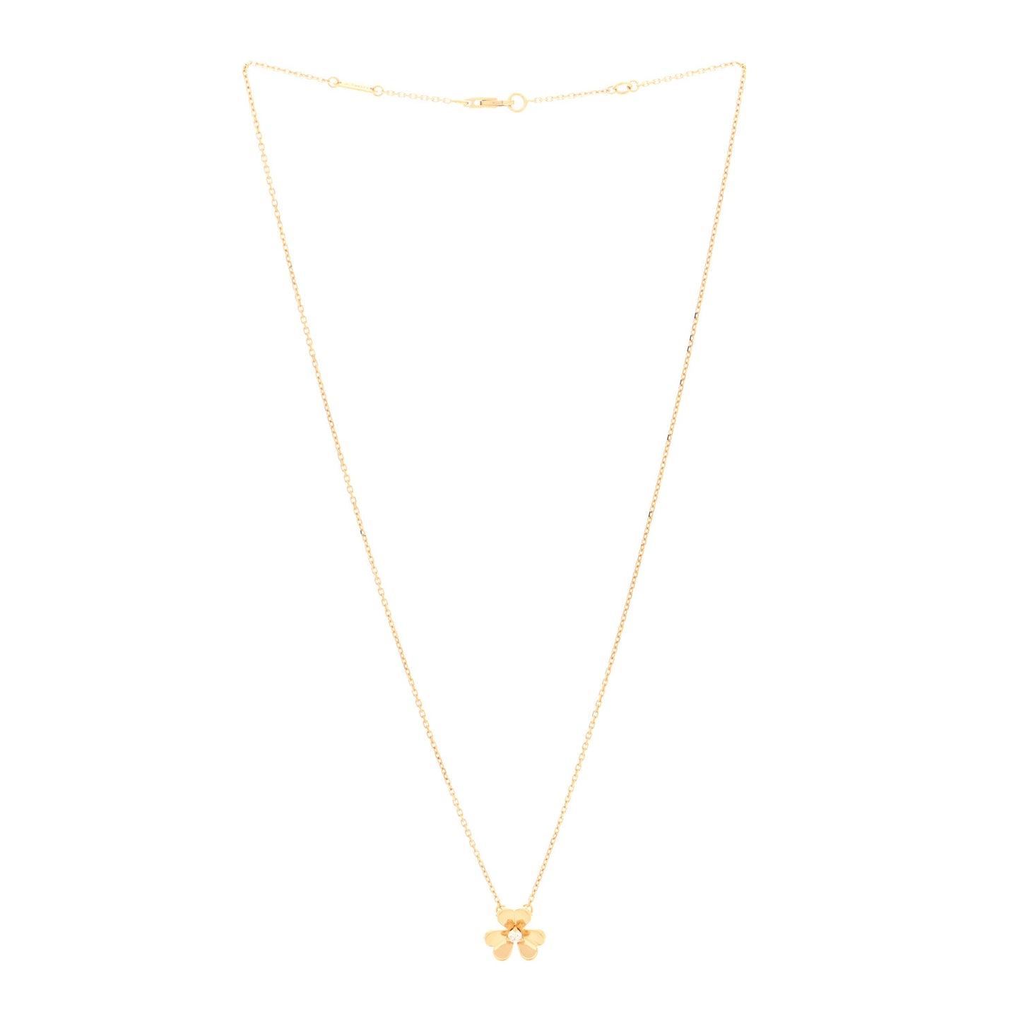 18K Yellow Gold Diamond Mini Frivole Pendant Necklace