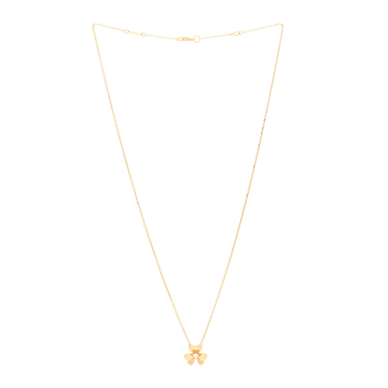 Van Cleef & Arpels 18K Yellow Gold Diamond Mini Frivole Pendant Necklace 3 of 5