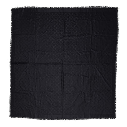 Louis Vuitton Silk Wool Monogram Shawl Black 1 of 4