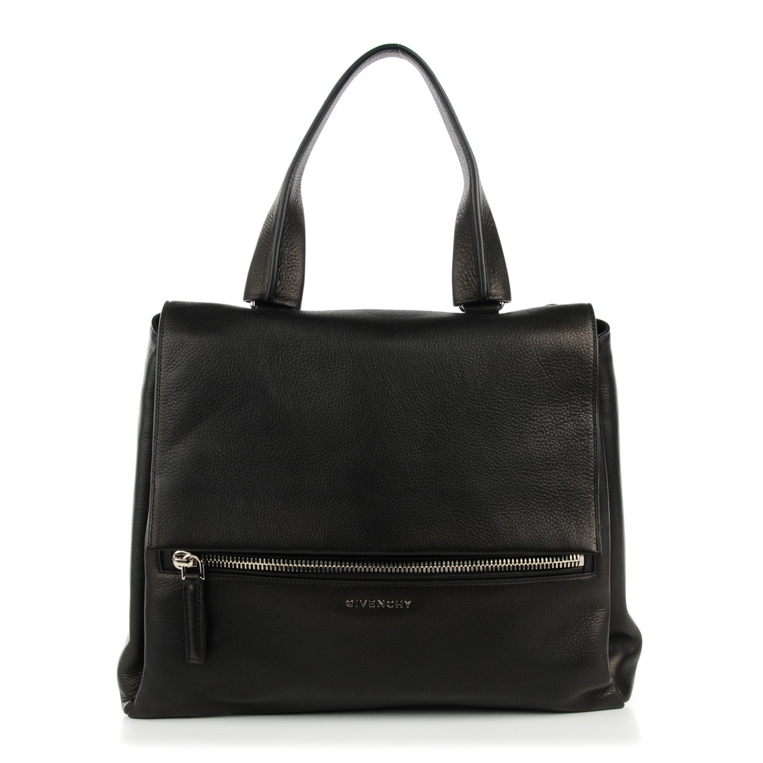 Givenchy Waxy Grained Calfskin Medium Pandora Pure Flap Bag Black 1 of 7