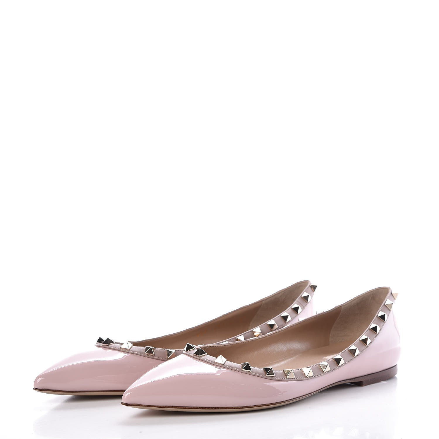 Valentino Garavani Patent Nappa Rockstud Ballerina Flats 41 Water Rose Poudre 3 of 8