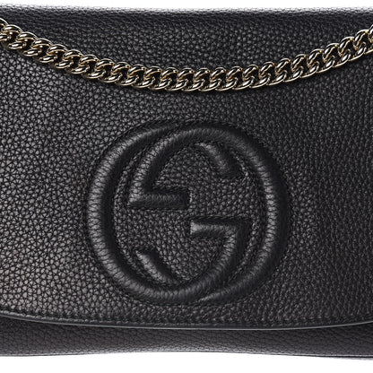 Gucci Pebbled Calfskin Medium Soho Flap Crossbody Black 10 of 10