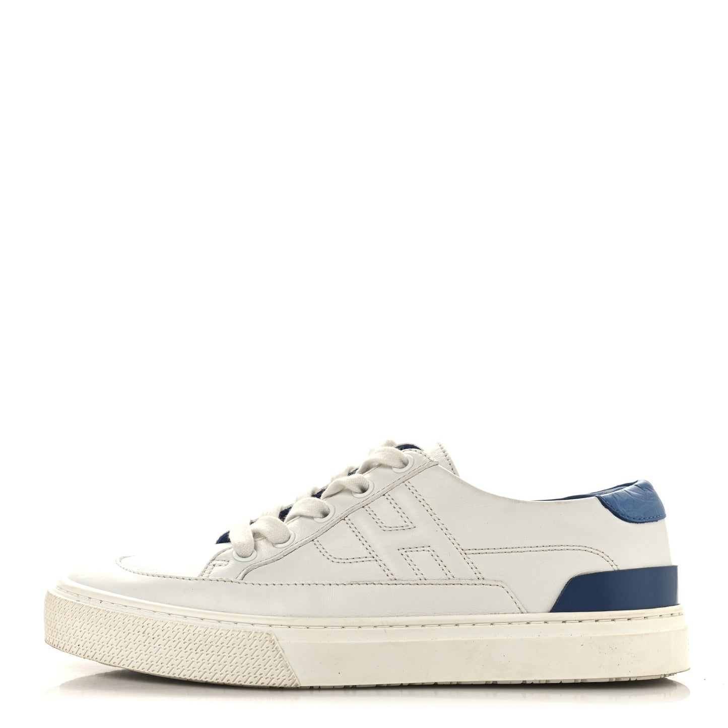 Matte Niloticus Crocodile Calfskin Deep Sneakers 37 White Bleu Bleuet