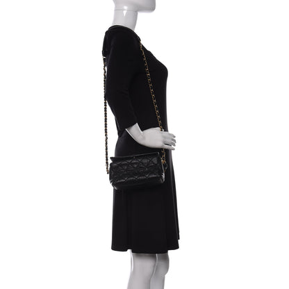 Chanel Crumpled Lambskin Quilted Small CC Links Shoulder Bag Black 2 of 11