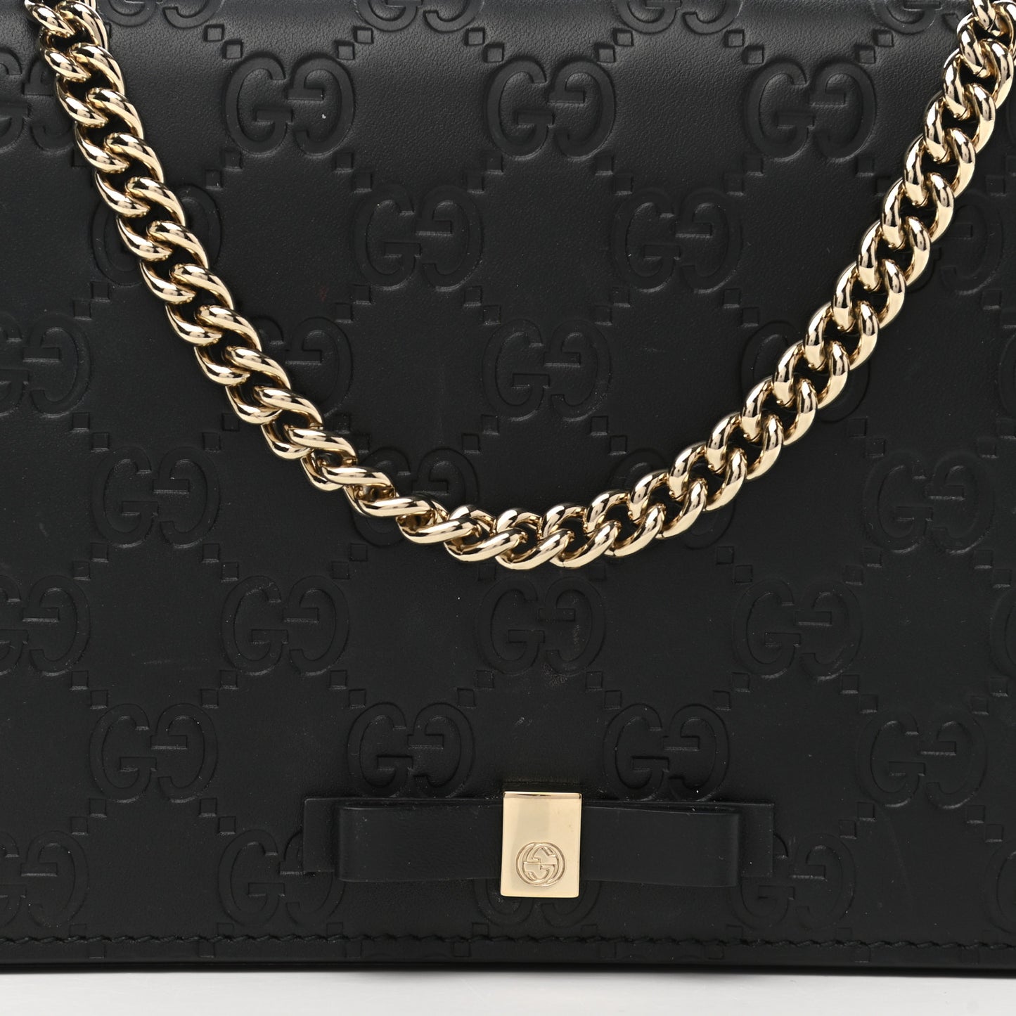 Guccissima Signature Bowy Chain Wallet Black