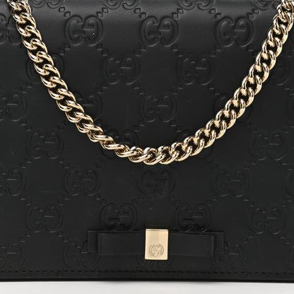 Gucci Guccissima Signature Bowy Chain Wallet Black 9 of 11
