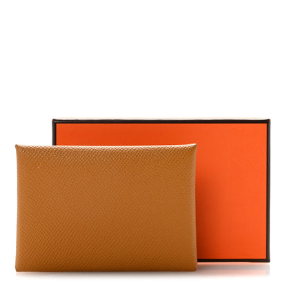 Hermes Epsom Calvi Duo Card Case Biscuit 10 of 10