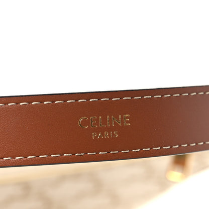 Celine Canvas Calfskin Ava Triomphe Shoulder Bag White 6 of 10