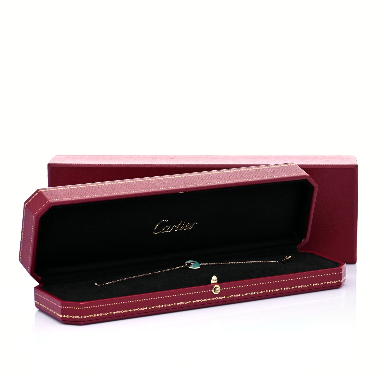 18K Pink Gold Diamond Malachite Amulette de Cartier Bracelet