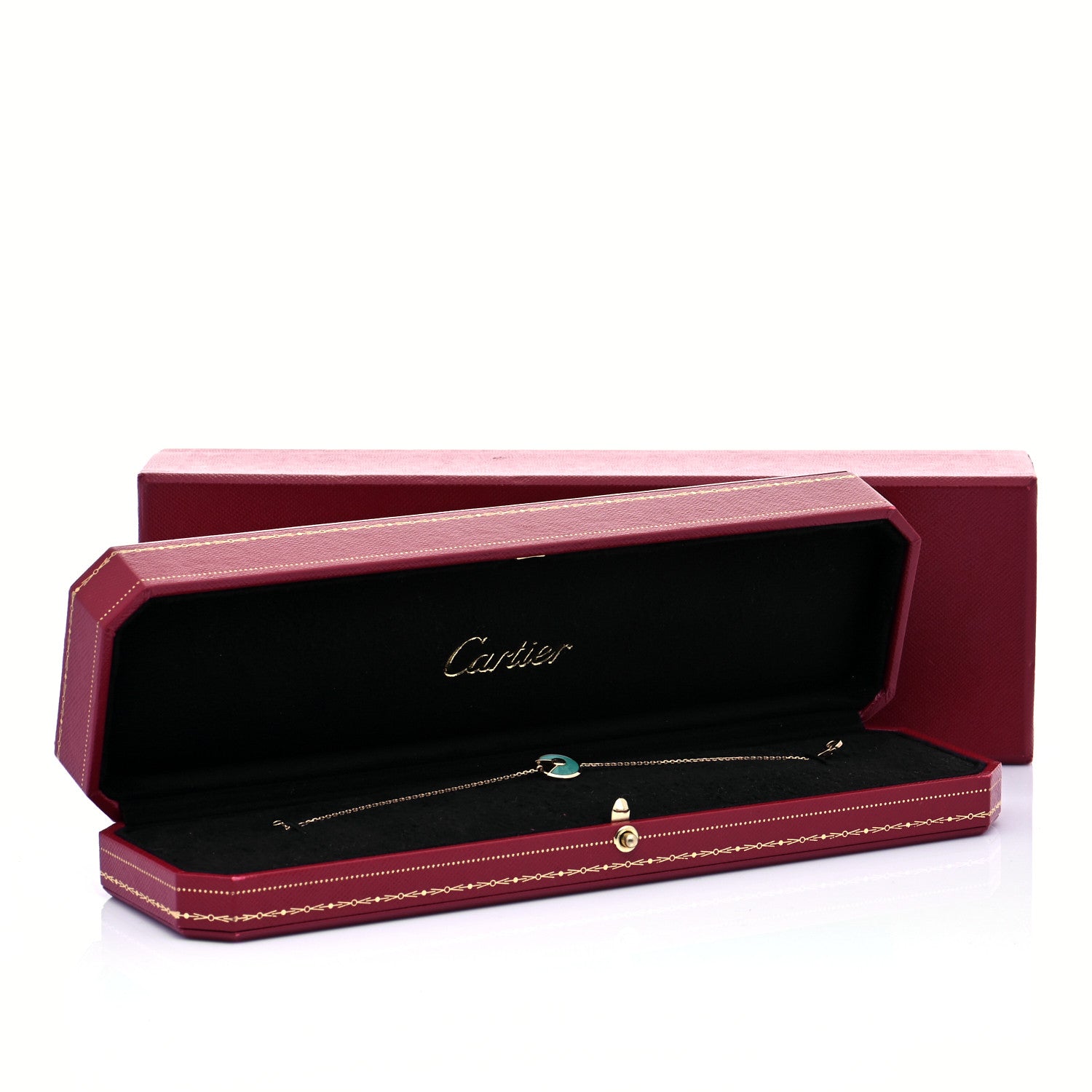 Cartier 18K Pink Gold Diamond Malachite Amulette de Cartier Bracelet 9 of 9