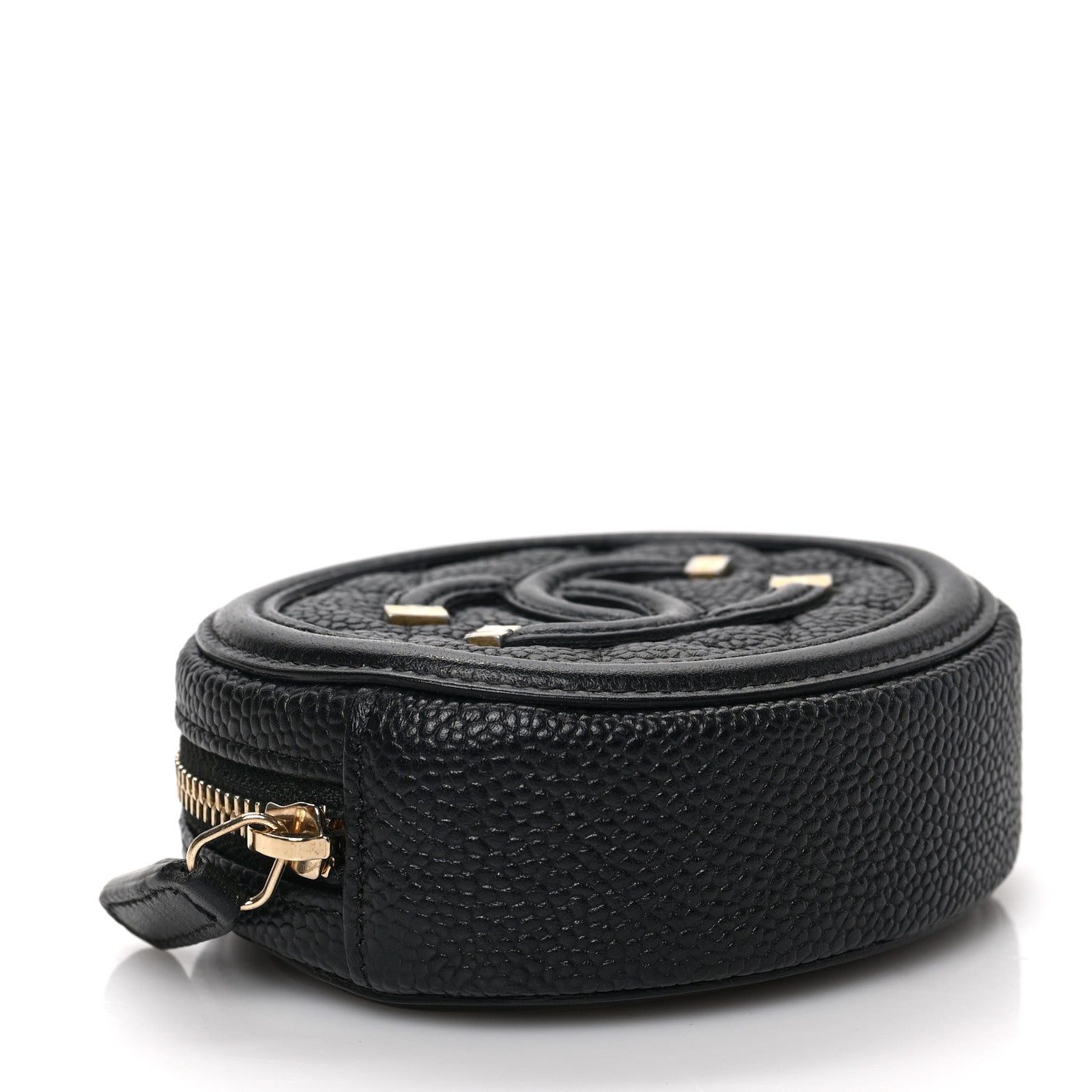 Chanel Caviar Quilted Filigree Zip Around Classic Coin Purse Black 4 of 6