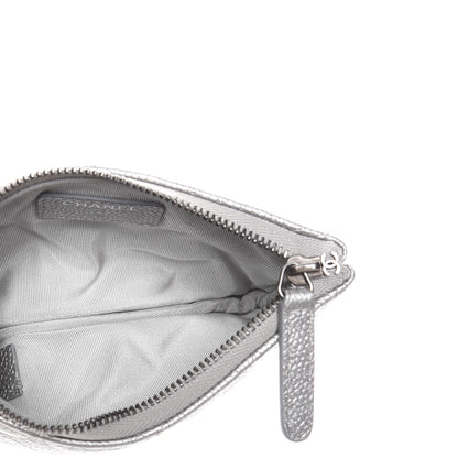 Chanel Metallic Caviar Quilted Small Cosmetic Case Silver 5 of 7
