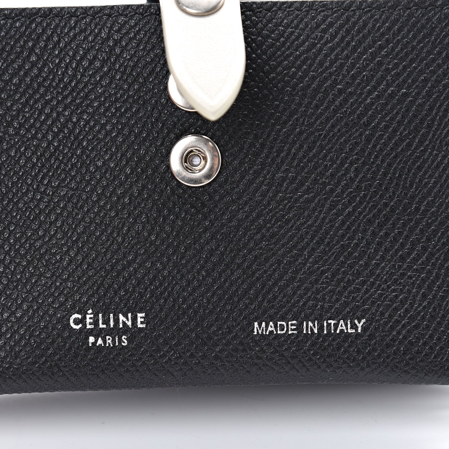 Celine Grained Shiny Calfskin Accordion Card Holder Black Chalk 5 of 8