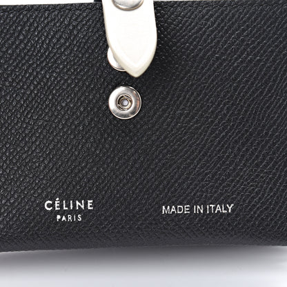 Celine Grained Shiny Calfskin Accordion Card Holder Black Chalk 5 of 8