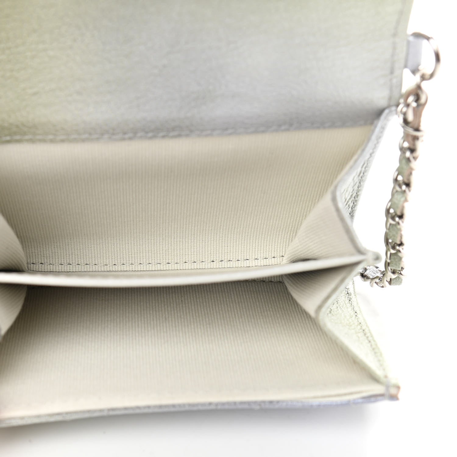 Chanel Metallic Goatskin Quilted Ombre Classic Clutch With Chain 5 of 10