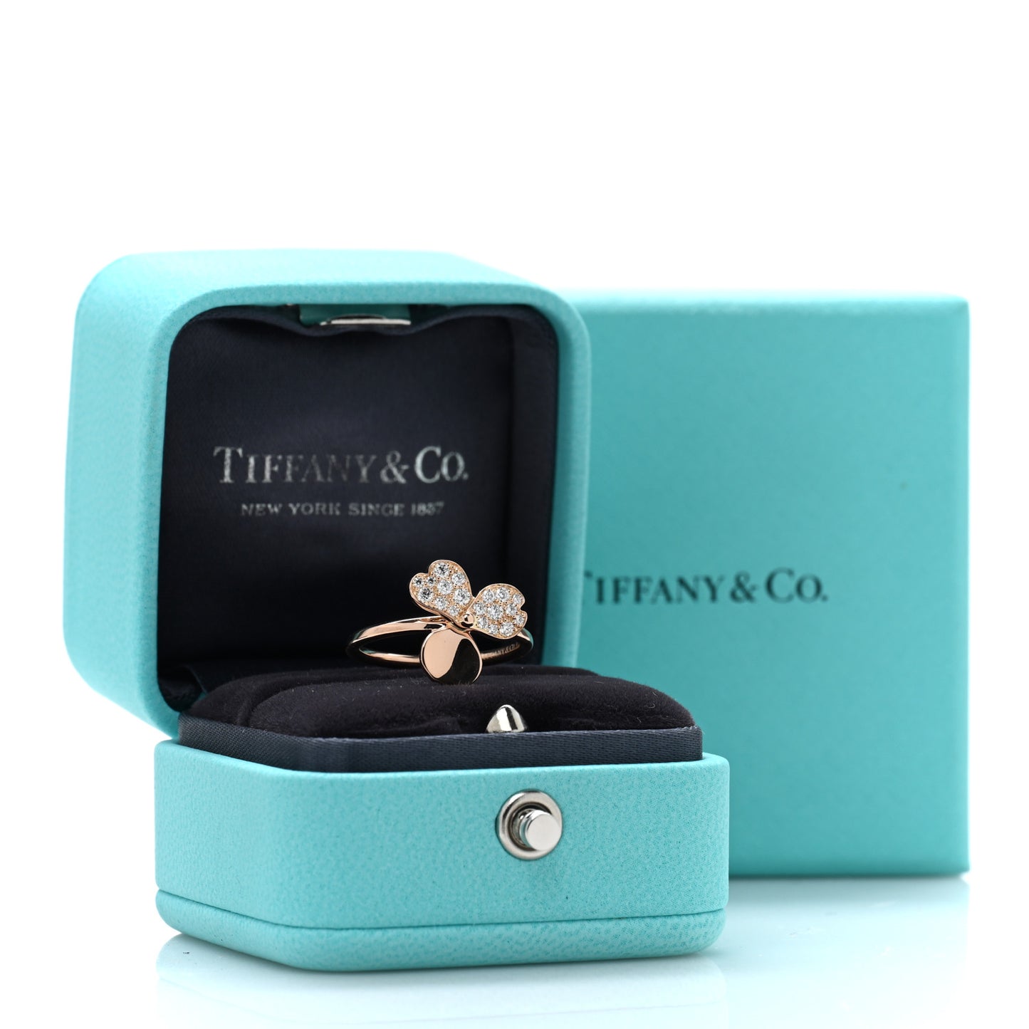 18K Rose Gold Diamond Paper Flowers Ring 49 5