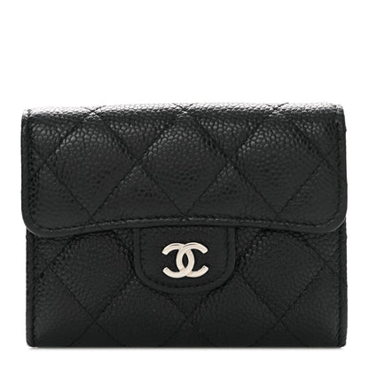 Chanel Caviar Quilted Flap Card Holder Wallet Black 1 of 9