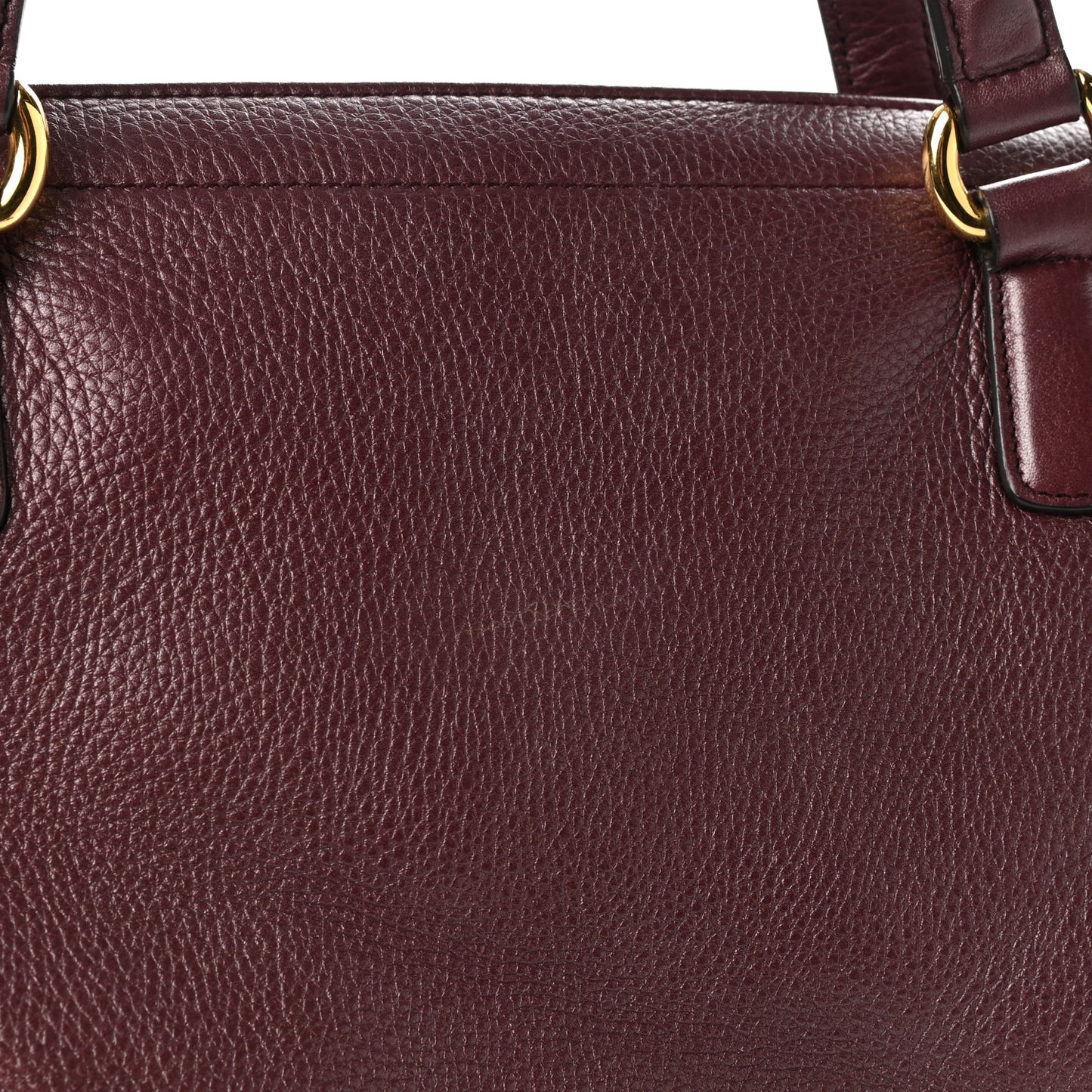 Metallic Pebbled Calfskin Medium 1973 Top Handle Satchel Burgundy