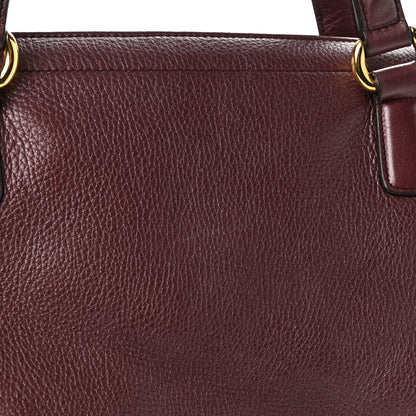 Gucci Metallic Pebbled Calfskin Medium 1973 Top Handle Satchel Burgundy 16 of 18