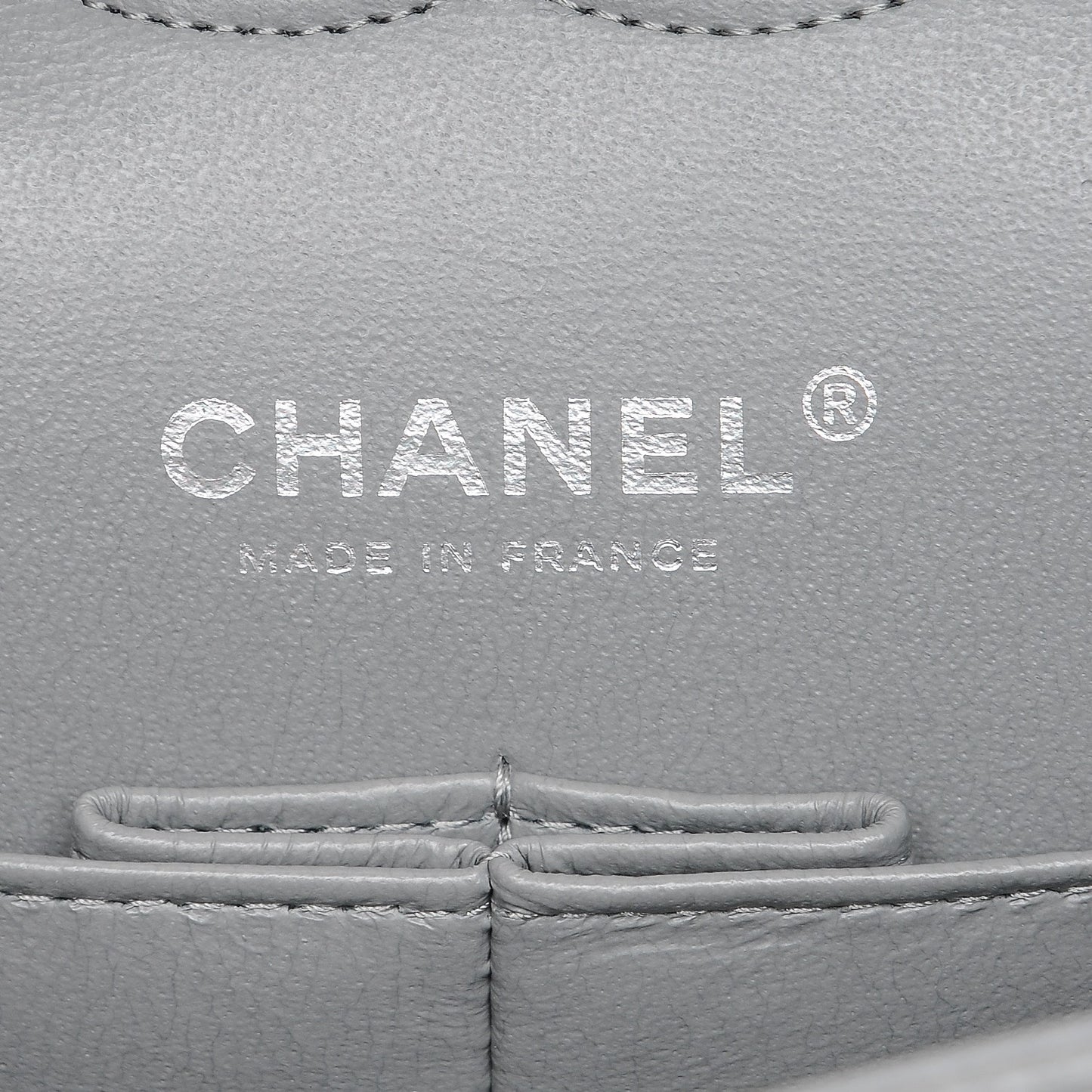 Caviar Quilted Medium Double Flap Grey