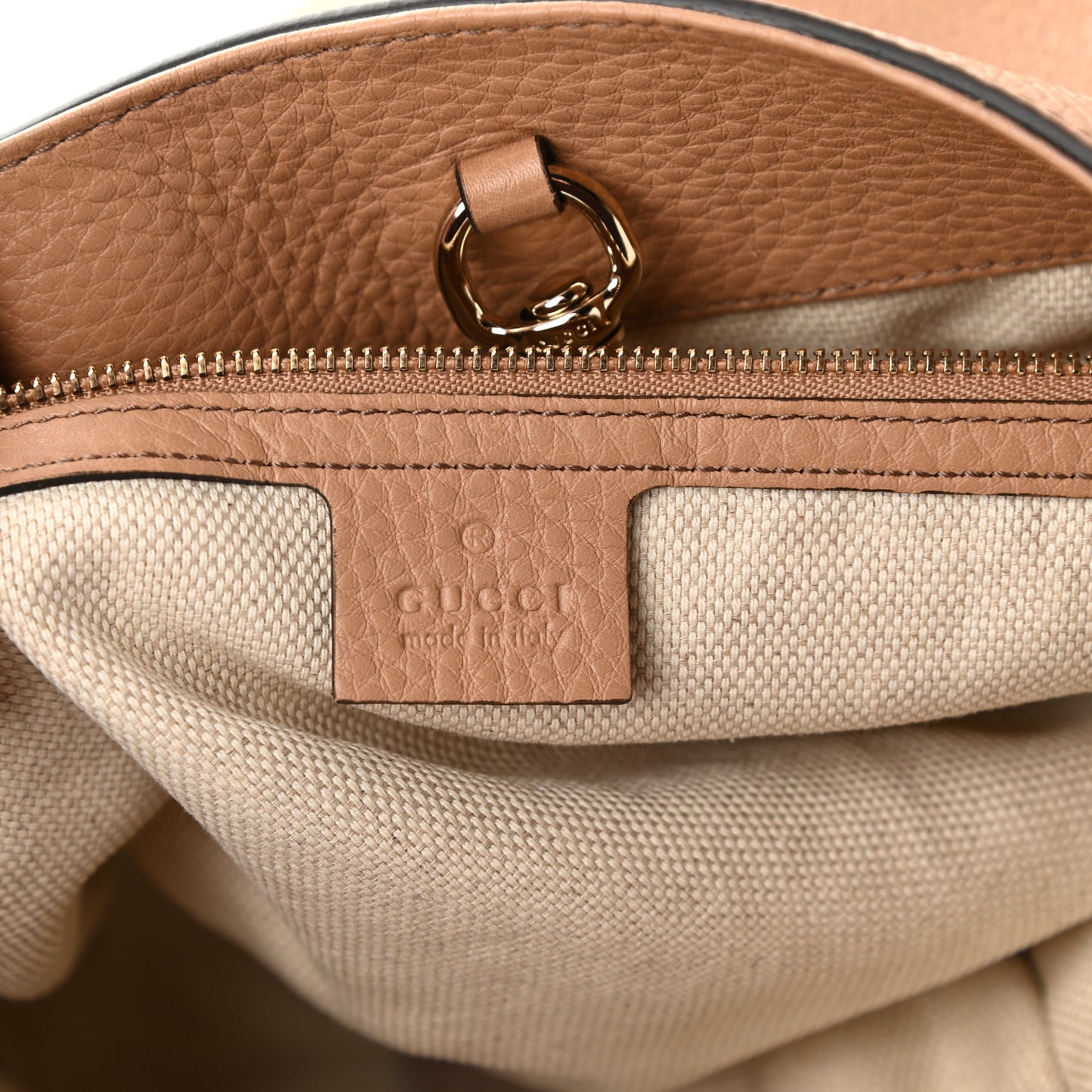 Pebbled Calfskin Medium Soho Chain Shoulder Bag Camelia