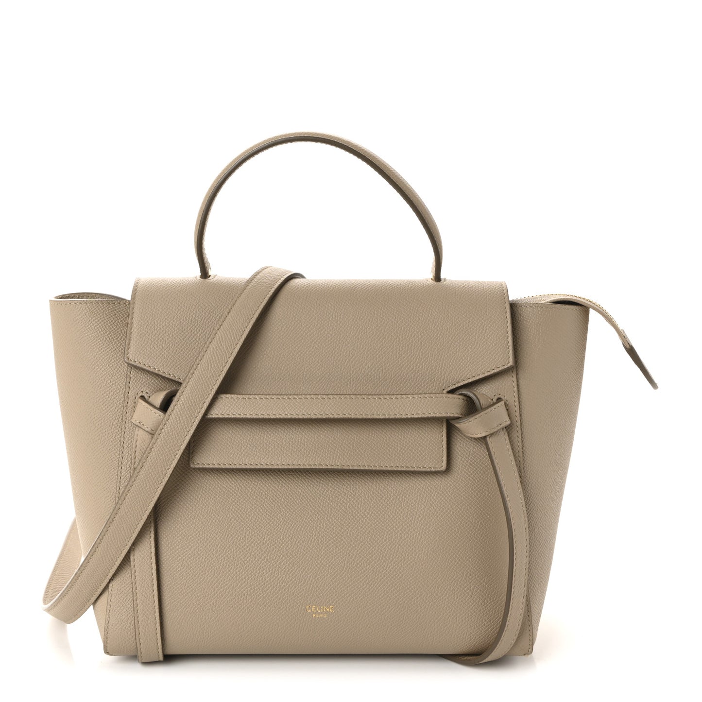Grained Calfskin Micro Belt Bag Light Taupe