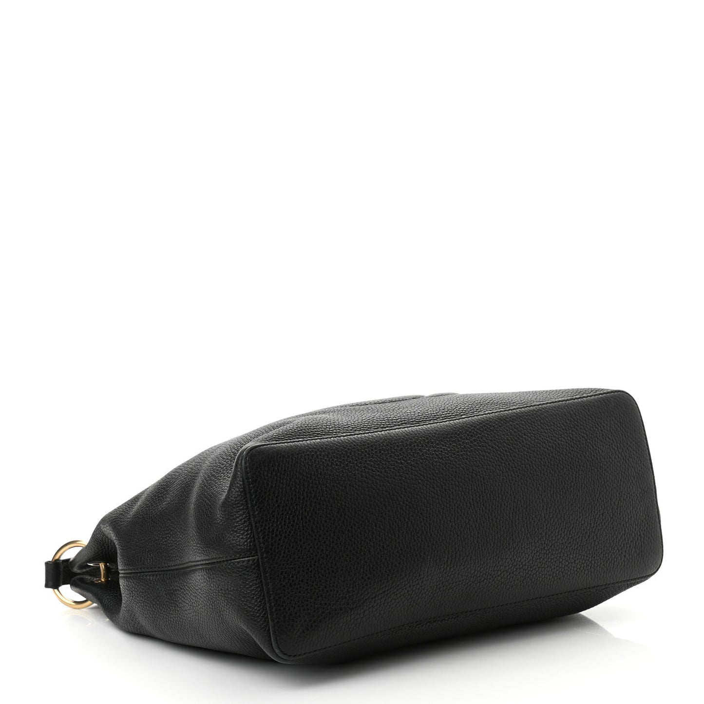Pebbled Calfskin Large Soho Hobo Black