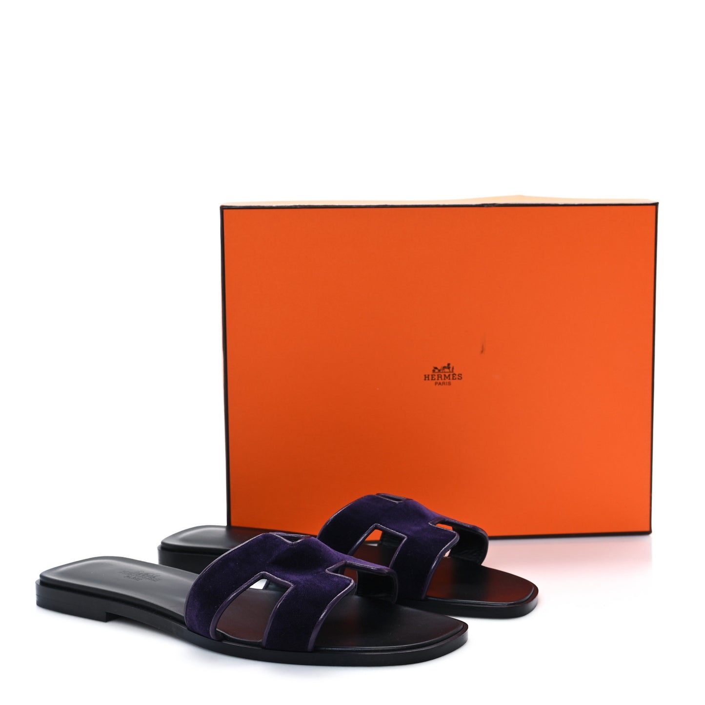Velvet Nappa Oran Sandals  38.5 Violet Fonce