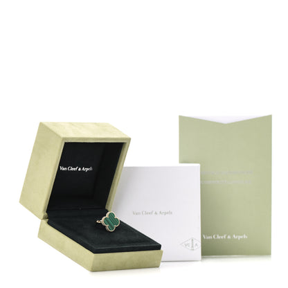 Van Cleef & Arpels 18K Yellow Gold Malachite Magic Alhambra Ring 50 5.25 5 of 5