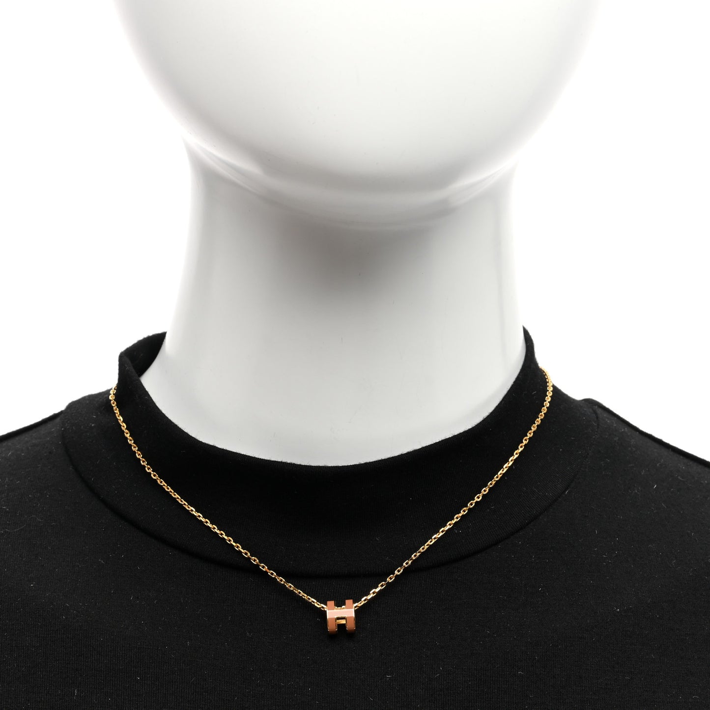 Lacquered Gold Mini Pop H Pendant Necklace New Gold