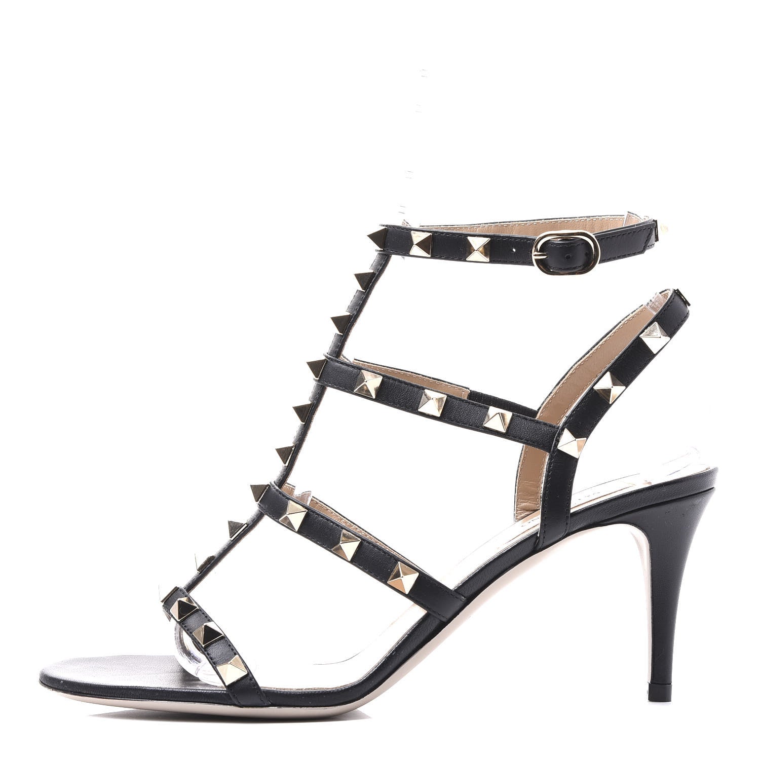 Valentino Garavani Nappa Rockstud Gladiator 70mm Sandals 37.5 Black 1 of 8