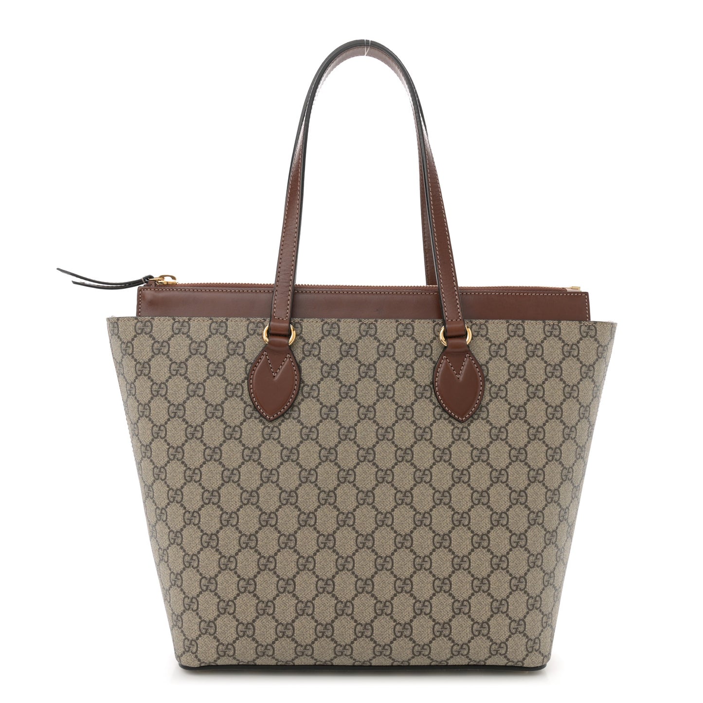 GG Supreme Monogram Medium Zippered Bucket Tote Beige Tuscany