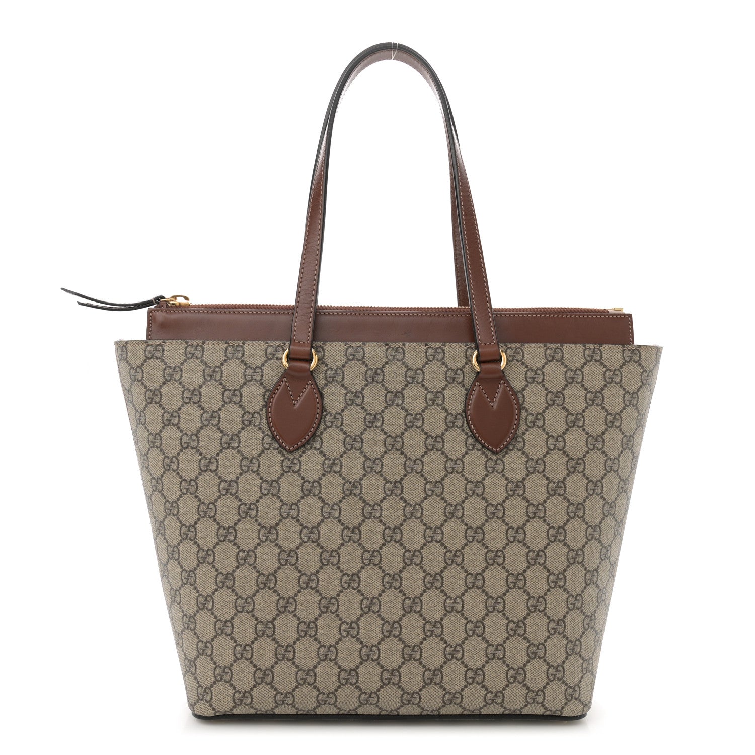 Gucci GG Supreme Monogram Medium Zippered Bucket Tote Beige Tuscany 1 of 11