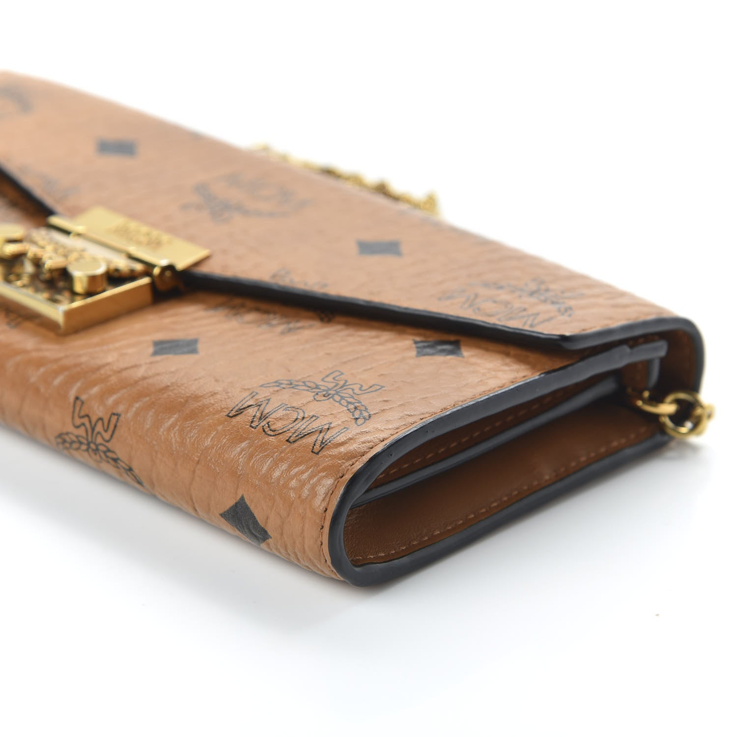 MCM Visetos Large Patricia Wallet On Chain Cognac 7 of 9