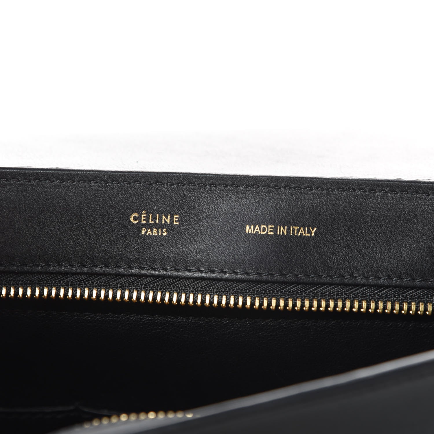 Celine Crocodile Embossed Calfskin Suede Medium Trapeze Black 7 of 16