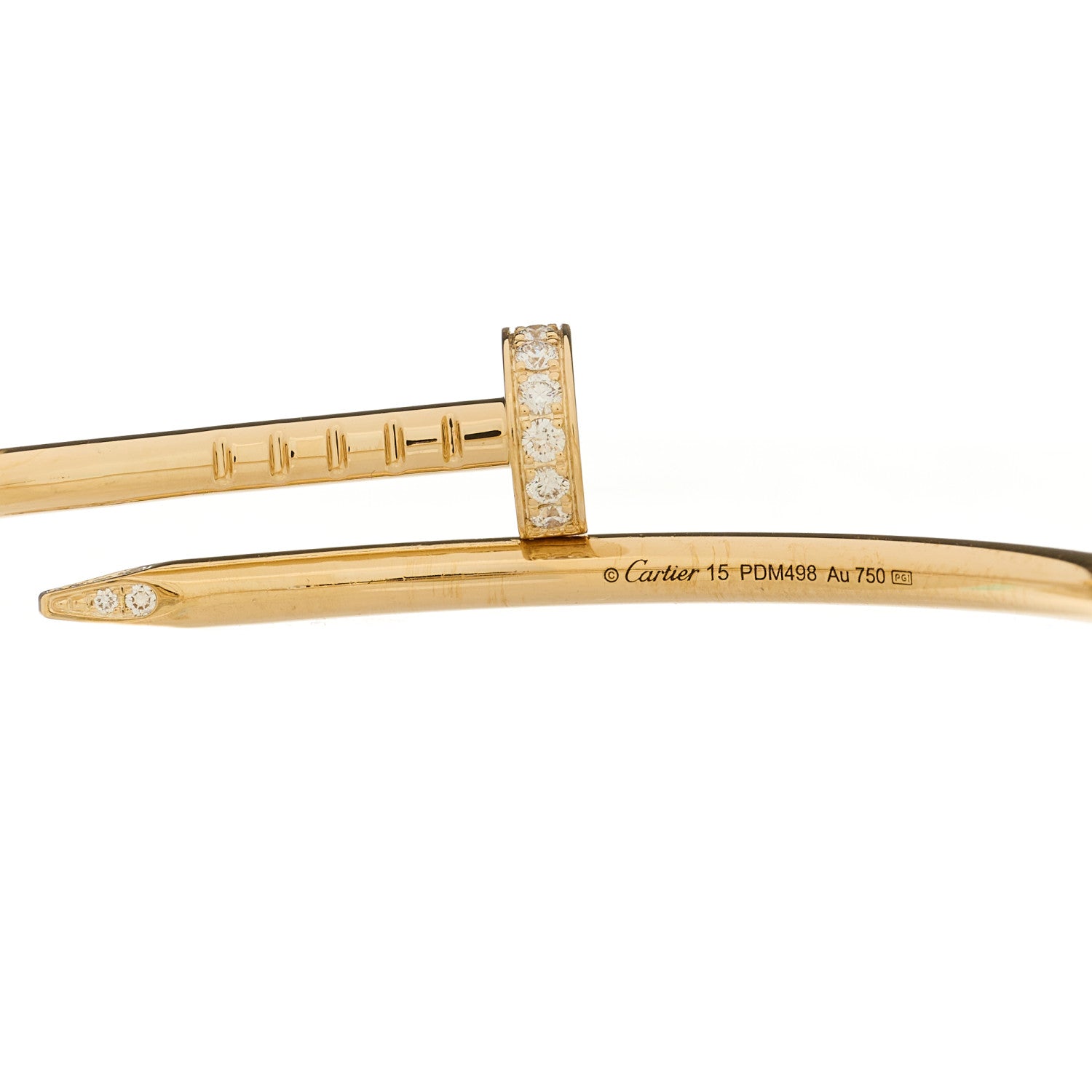 Cartier 18K Yellow Gold Diamond Small Juste Un Clou Bracelet 15 4 of 4