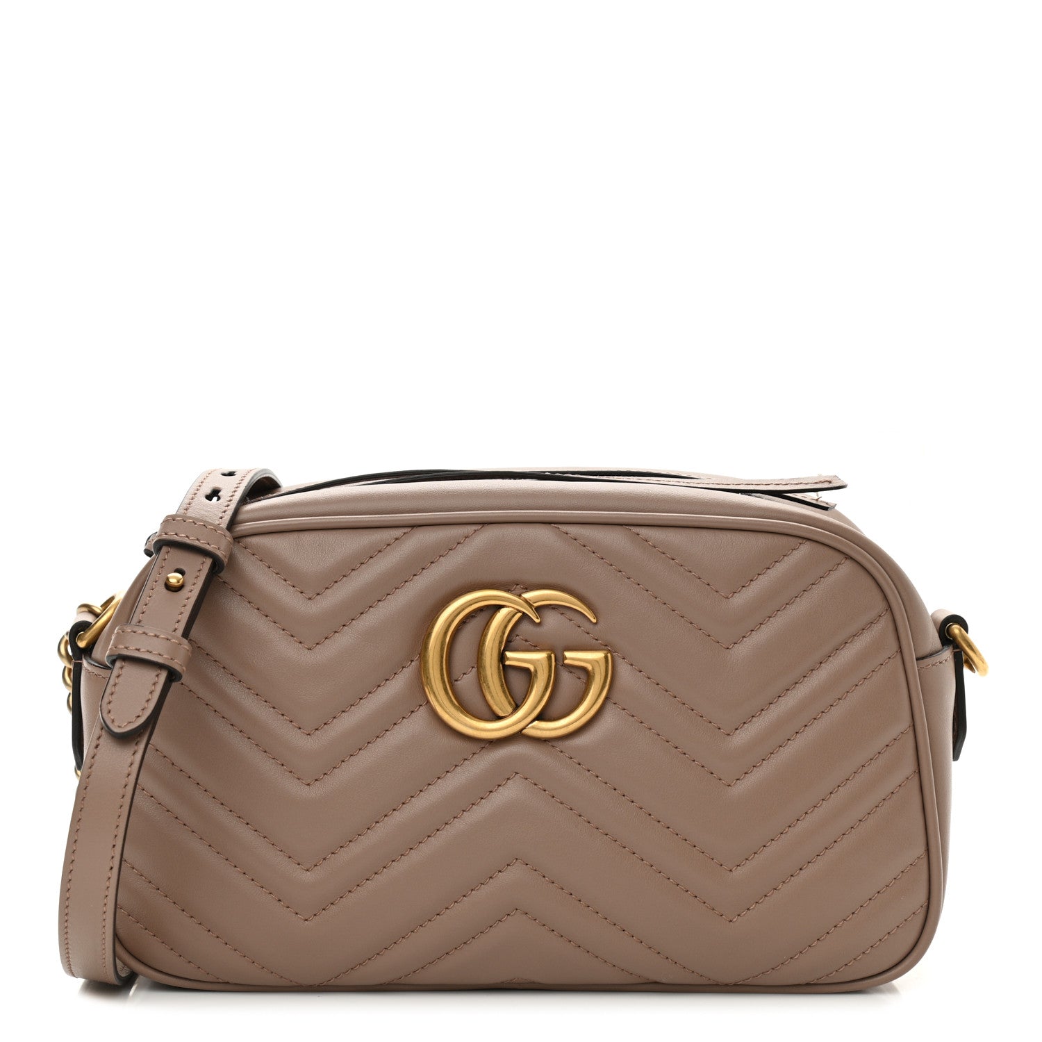 Gucci Calfskin Matelasse Small GG Marmont Chain Shoulder Bag Porcelain Rose 1 of 10