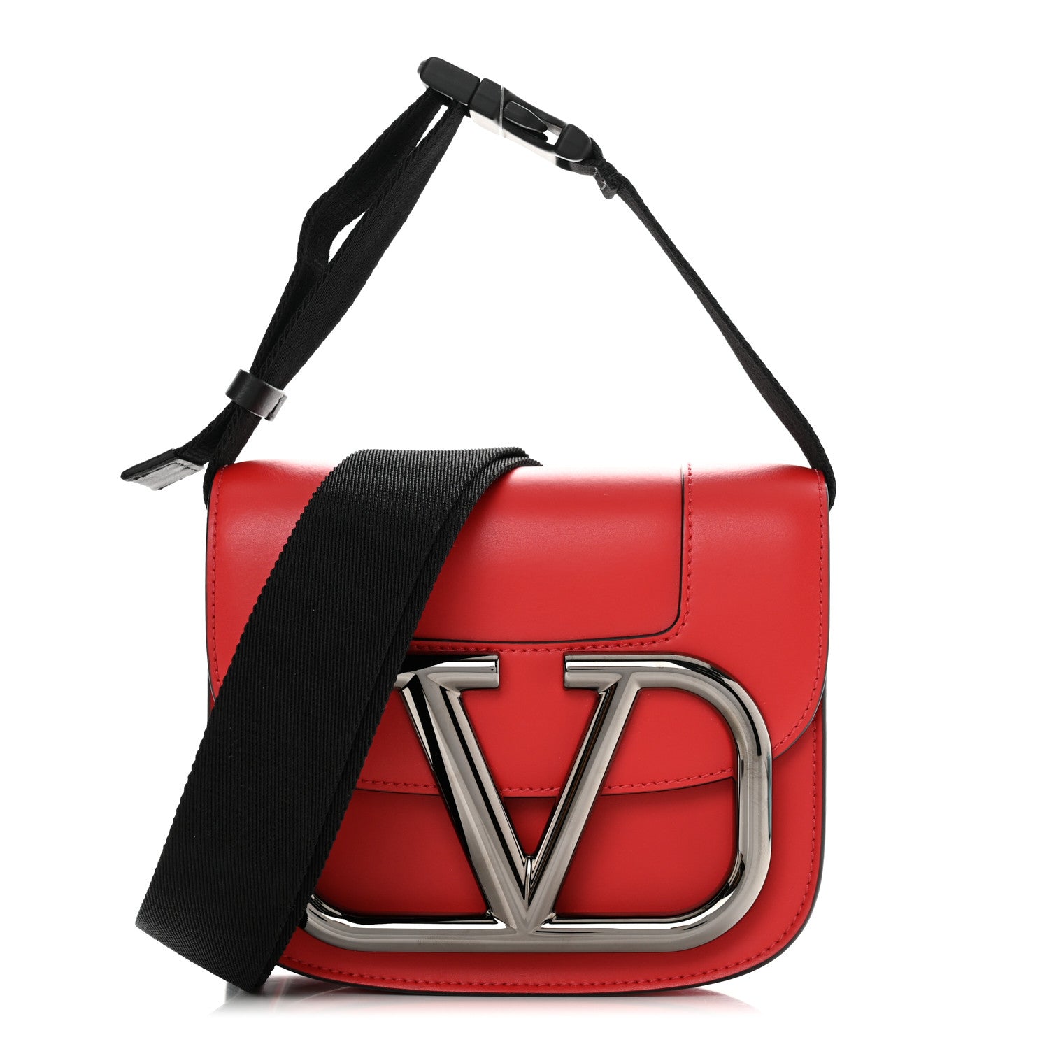 Valentino Garavani Smooth Calfskin Small Supervee Crossbody Bag Rouge Pur 1 of 10