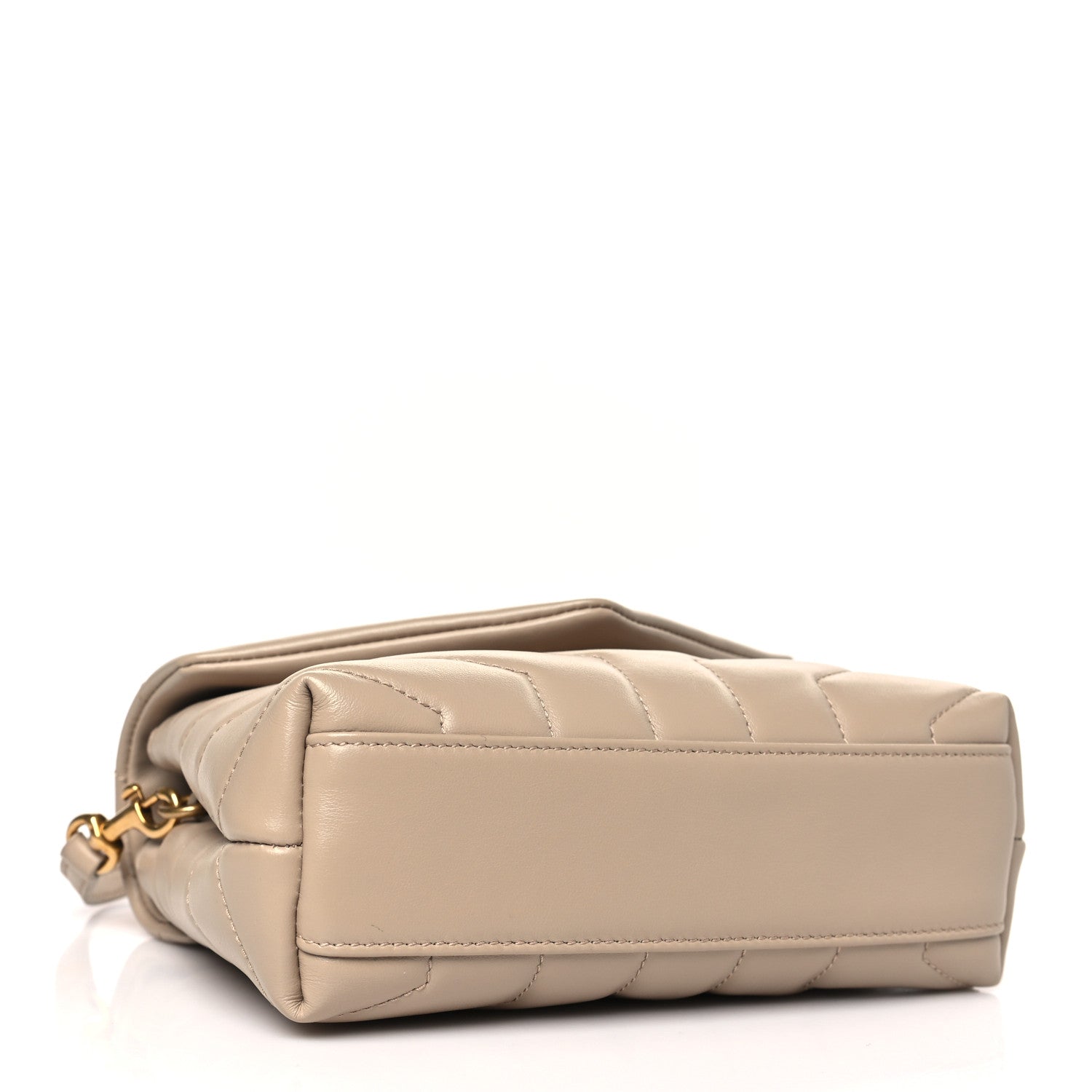 Saint Laurent Calfskin Y Quilted Monogram Toy Loulou Crossbody Bag Dark Beige 4 of 10