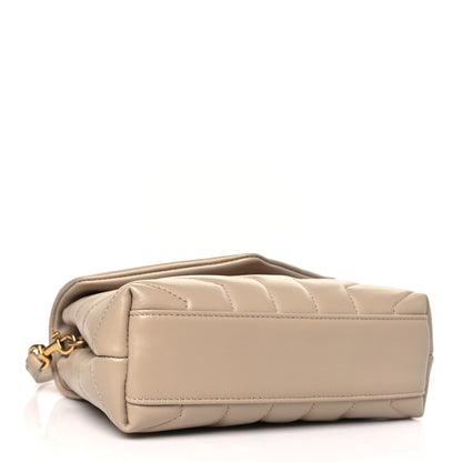 Saint Laurent Calfskin Y Quilted Monogram Toy Loulou Crossbody Bag Dark Beige 4 of 10